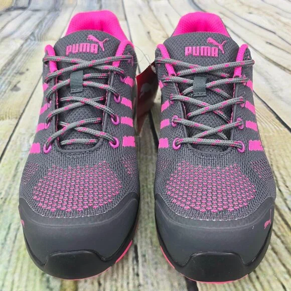Puma Safety Shoes Women's‎ Size 8.5 Steel Toe Celerity Knit Gray Pink Work - NEW - Picture 6 of 12